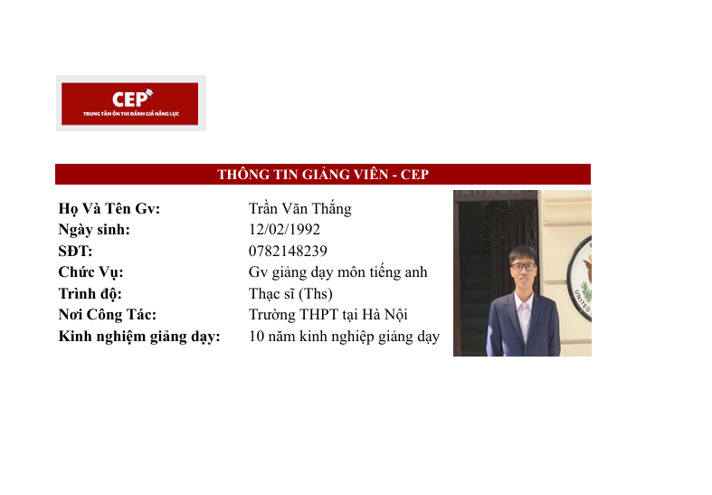 Thầy giáo Trần Văn Thắng