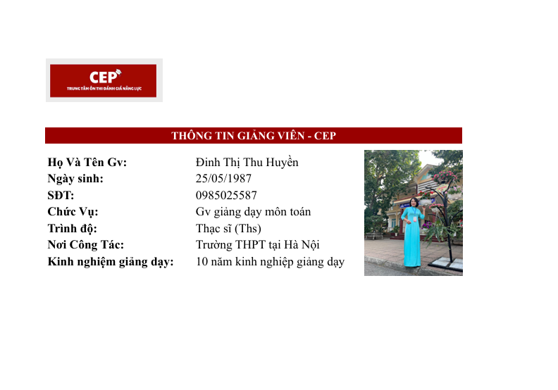 Cô giáo Đinh Thị Thu Huyền